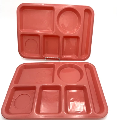 2 Pink Vintage Tucker Warehouse Sectioned Plates EUC - Image 1 of 4