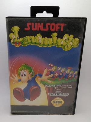 Lemmings SunSoft (Sega Genesis, 1992) CIB Complete Hang Tab  - Image 1 of 4