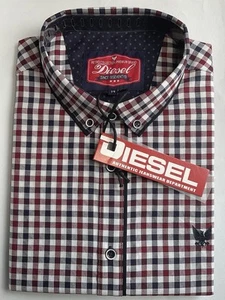 Diesel Navy/red Check Pattern Long Sleeved Shirt Age 14 Tagged & Bagged - Picture 1 of 4