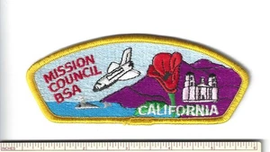 EM SCOUT BSA CSP MISSION COUNCIL MERGED CALIFORNIA SPACE SHUTTLE WHALE BADGE PB - Picture 1 of 1