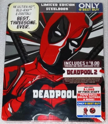 Deadpool 4K Ultra HD Blu-ray Steelbook Set New Sealed Best Buy Exclusive Marvel Foto 1 de 4
