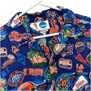 Vintage Florida Gators All Over Print Shirt Mens L Hawaiian Button Up Rayon - Picture 1 of 11