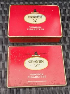 Craven A Vintage Cigarettes Tins London Cork Tipped Collectibles 50 & 100 - Picture 1 of 12
