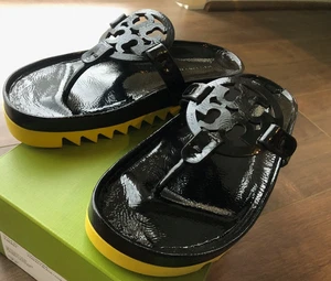 New Tory Burch Miller Cloud Lug Leather Sandals - Picture 1 of 11