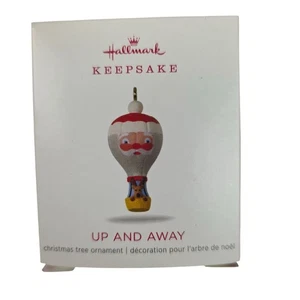 2018 Hallmark Up & Away Santa Heißluftballon Andenken Mini Ornament IOB QXM8206 - Bild 1 von 5