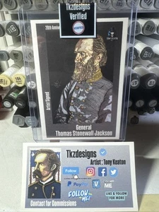 Confederate General Thomas Stonewall Jackson Sketch Card Print #2/8 SignedBy TK - Picture 1 of 2