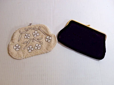 Carteras clutch vintage Dormar marfil semilla perla cuentas y terciopelo Foto 1 de 4