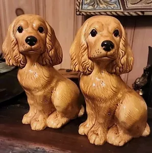 Vintage Ceramic Cocker Spaniel Pair. Great Plains. Collector Ceramics. Rare Pair - Picture 1 of 10