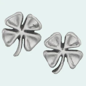 Four Leaf Clover Earrings Sterling Silver Tiny Mini Posts Studs Lucky Shamrock I - Picture 1 of 4