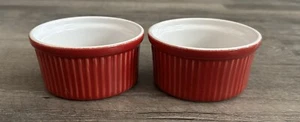 Emile Henry Auflaufförmchen Pudding Backförmchen rot 6 Unzen gerippt 2er Set Frankreich - Bild 1 von 7