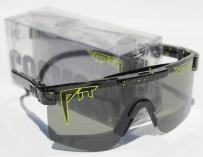 PIT VIPER The Cosmos Sunset Sunglasses Black/Yellow/Gray Wrap Single Wide NEW - Image 1 of 4