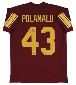 Troy Polamalu Signed USC Trojans Jersey (Beckett) Steelers 8xPro Bowl / Safety - Picture 1 of 8