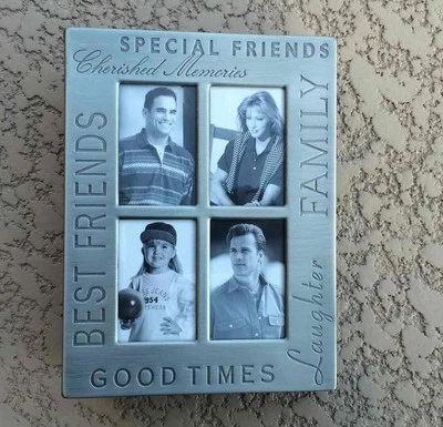 拉丝金属相框封面相册 7.5 英寸 x 5.5 英寸图画书 40 + pgs 家庭新品 — 第 1/4 张图片