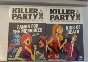 Killer Party Social Mystery Game Lot x2 "KISS OF DEATH"/"FANGS FOR THE MEMORIES" - Picture 1 of 1