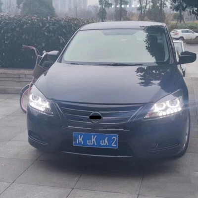 Carbon Fiber Pattern Front Upper Grill Grille For Nissan Sentra 2013-2015 ABS — 第 1/3 张图片