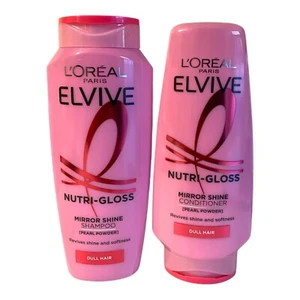 L'Oréal Elvive NutriGloss Shine Shampoo Conditioner with Pearl Powder 250/200ml - Picture 1 of 8