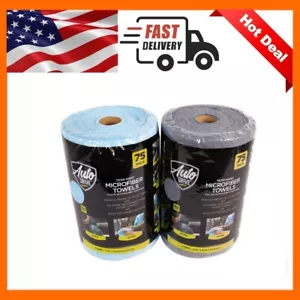 Tear Away Multi-Purpose Microfiber Towels on a Roll, Cleaning 75 Pack - Picture 1 of 6