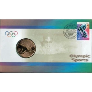 2000 SWIMMING - OLYMPIC SPORTS $5 PNC SWIMMING COIN COVER - Picture 1 of 1