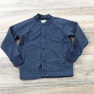 Old Navy Youth XS Size 5 Long Sleeve Snap Front Blue Fleece Warm Up Sweatshirt - Picture 1 of 8