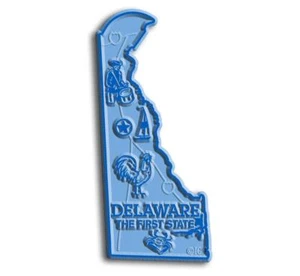 Delaware The First State Map Fridge Magnet - Picture 1 of 1
