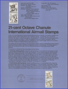 USA8 #C93-94 U/A SOUVENIR PAGE FDC STR2 Octave Chanute - Imagen 1 de 1