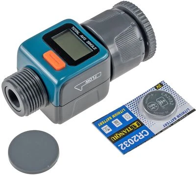 CHILITEC Wasserzähler für Garten-Schlauch Wasseruhr Bewässerung, 4 Modi, Adapter 1"&3/4"