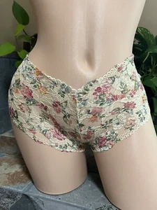 Victoria's Secret Vintage Panties 2003 Nylon Lace Floral Boyshort XS NWOT - Picture 1 of 18