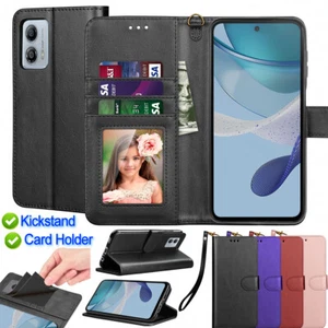 For Motorola Moto G 5G 2023 Phone Case Premium Leather Folio Wallet Card Cover - Zdjęcie 1 z 35