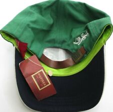 TOMMY HILFIGER Green Embroidered Adjustable Leather Hat VINTAGE RARE 2000's NEW