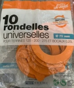 LE PARFAIT LOT DE 100 RONDELLES JOINT BOCAUX TERRINES 2 OREILLES 70MM NEUF - Picture 1 of 1