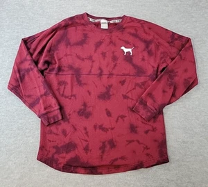 Victoria's Secret PINK Sweatshirt Burgundy Camo Pullover Long Sleeve Womens S - Picture 1 of 10