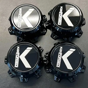 FLOATING KG1 Black Aluminum Center Caps - 8 Lug (Set of 4) - Picture 1 of 3