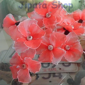 Orange Hibiscus Nylon Party-Wedding-Decoration X-mas 110V Light String - Picture 1 of 7