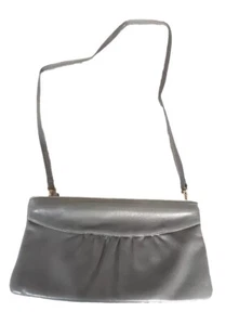 Bonney Australia vintage leather clutch / Shoulder Bag grey - Like New - Picture 1 of 10