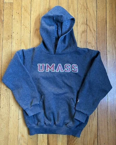 Champion U Mass UMASS hoodie sweatshirt size 8 youth medium gray grey - Picture 1 of 2