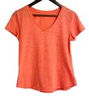 Dept 222 T-shirt Womens Petite Medium Orange Short Sleeve VNeck