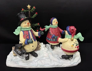 Kathy Killip Snow Family Ice Skating Snowmen Folk Art Winter Figurines DEMDACO - Picture 1 of 23