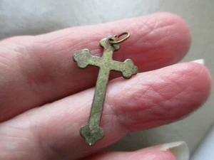 ANTIK VINTAGE ALT EDWARDIANISCHES KREUZ ANHÄNGER CHARM ANHÄNGER ARMBAND RETRO GESCHENKIDEE - Bild 1 von 2
