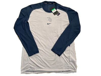 Nike Hombres MLB Gris Béisbol Tampa Bay Rays Dri-Fit NKA3-104N Ajustado L/S Camisa XL Foto 1 de 4