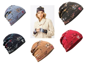 IVKO Mütze Cap Jacquard Cherry Blossom Kirschblüte rot beige 212583 - Bild 1 von 3