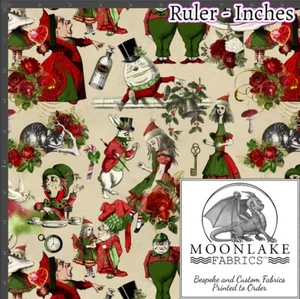 Alice Wonderland Christmas 100% Quality Cotton Poplin Nursery Fabric *Exclusive* - Picture 1 of 3