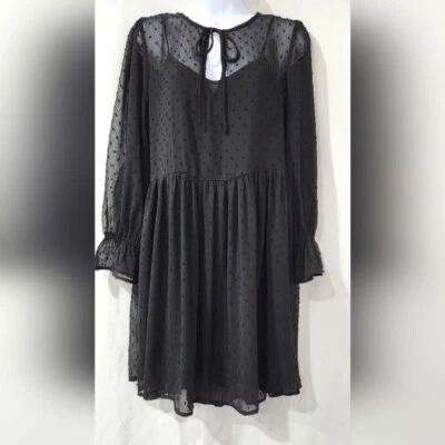 Vestido transparente para mujer WAYF Where Are You From nuevo con etiquetas talla M negro Whimsigoth Witchy Foto 1 de 4