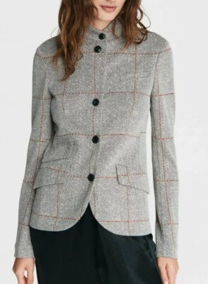 CHAQUETA BLAZER NEGRA/BLANCA $575 NUEVA CON ETIQUETAS RAG& BONE Talla 2 SLADE VISCOSA CUADROS Foto 1 de 4