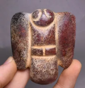 6cm China Hongshan Culture Old Jade Carving Eagle Bird Animal Amulet Pendant - Picture 1 of 6