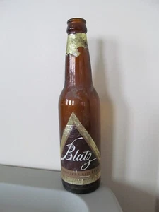 Botella de vidrio marrón cerveza Blatz 1952 de colección 12 OZ Etiqueta de aluminio - Imagen 1 de 4