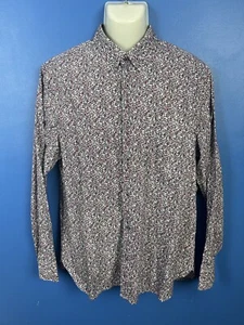 Jeff Banks Men's Long Sleeve Button up Shirt Purple Floral XL - Bild 1 von 11