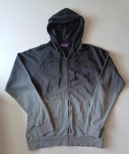 Twitch Medium Full Zip Hoodie Two Tone Dye Dipped Black Gray RARE COLORWAY - Picture 1 of 9