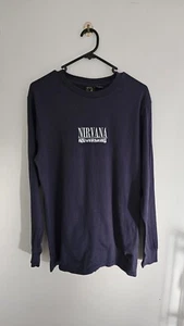Nirvana NEVERMIND Long Sleeve T-Shirt Mens Embroidered Official Small - Picture 1 of 11