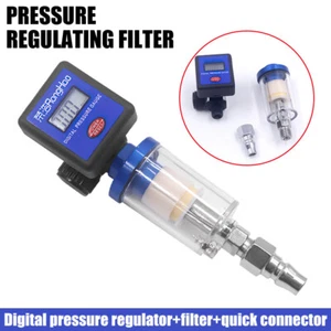 Spray Gun Digital Paint Air Pressure Regulator Gauge Water Trap Filter Tool NEW - Picture 1 of 13