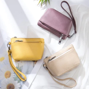 Women's Genuine Leather Wristlets Bag Wallet Slim Credit Card Holder Clutch - Picture 1 of 20